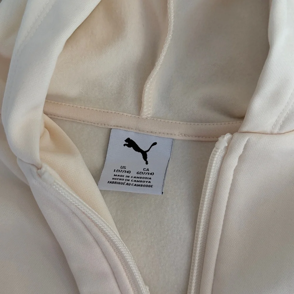 Puma Kids Ivory Jacket with Pink Details